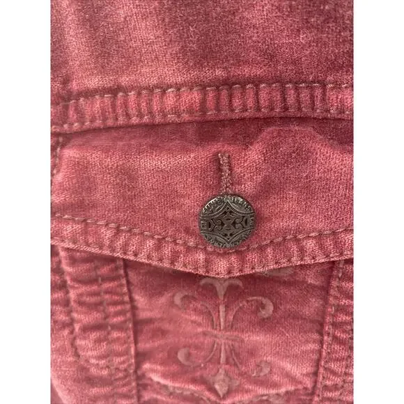 Silver Jeans Women’s Burgundy Medium Button Front Western Shirt - Picture 3 of 7